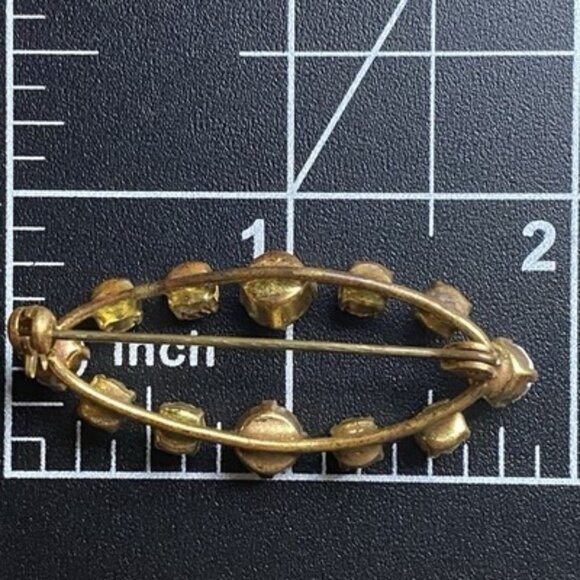 Vtg Brooch Lot Porcelain Floral AB Rhinestone Roadrunner Gold Tone Pins 1950-70s - Picture 8 of 15